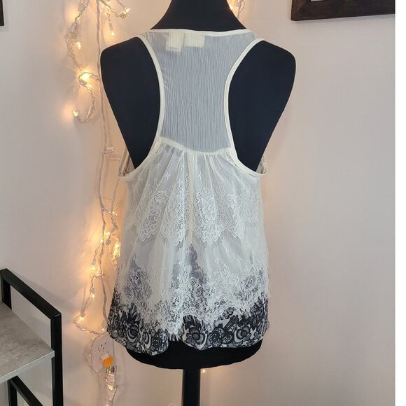 Mudd Ivory Lace Overlay Tunic XL 90s Mall Girl Western Cowgirl Concert Festival - Picture 4 of 8